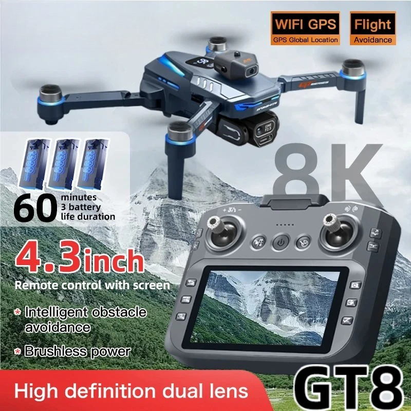Drone Surveying - Original GT8 Drohne 8K Professionelle Doppelkamera